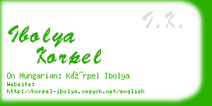 ibolya korpel business card